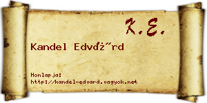 Kandel Edvárd névjegykártya